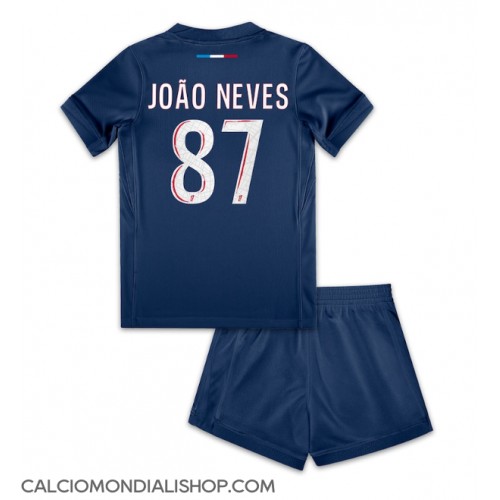 Maglie da calcio Paris Saint-Germain Joao Neves #87 Prima Maglia Bambino 2024-25 Manica Corta (+ Pantaloni corti)